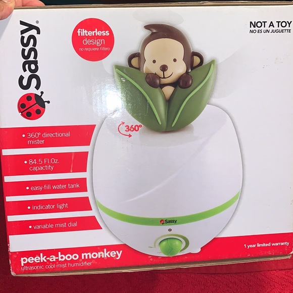 COPY - Sassy Peek-a-boo monkey ultrasonic cool mist humidifier - Picture 4 of 5